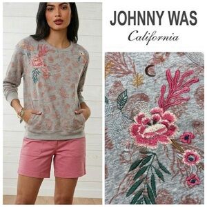 Johnny Was Embroidered NAUTICAL Sweatshirt XS